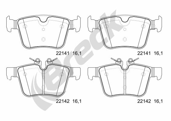 Set placute frana,frana disc 22141 00 554 00 BRECK